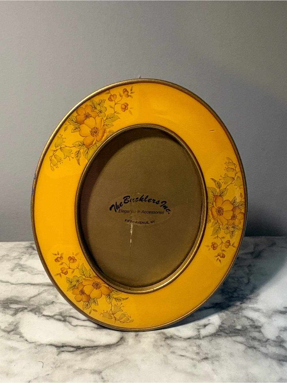 Saks Fifth Ave Yellow Floral Oval Picture Frame The Buckler’s Inc